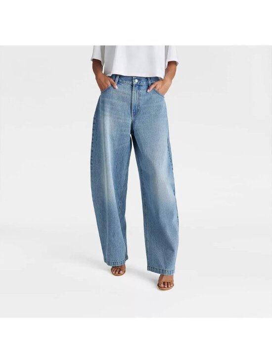 Kahlana Denim - KBB by Kahlana The Barrel Leg Jean High Rise Vintage Light Wash Jeans - Size 12